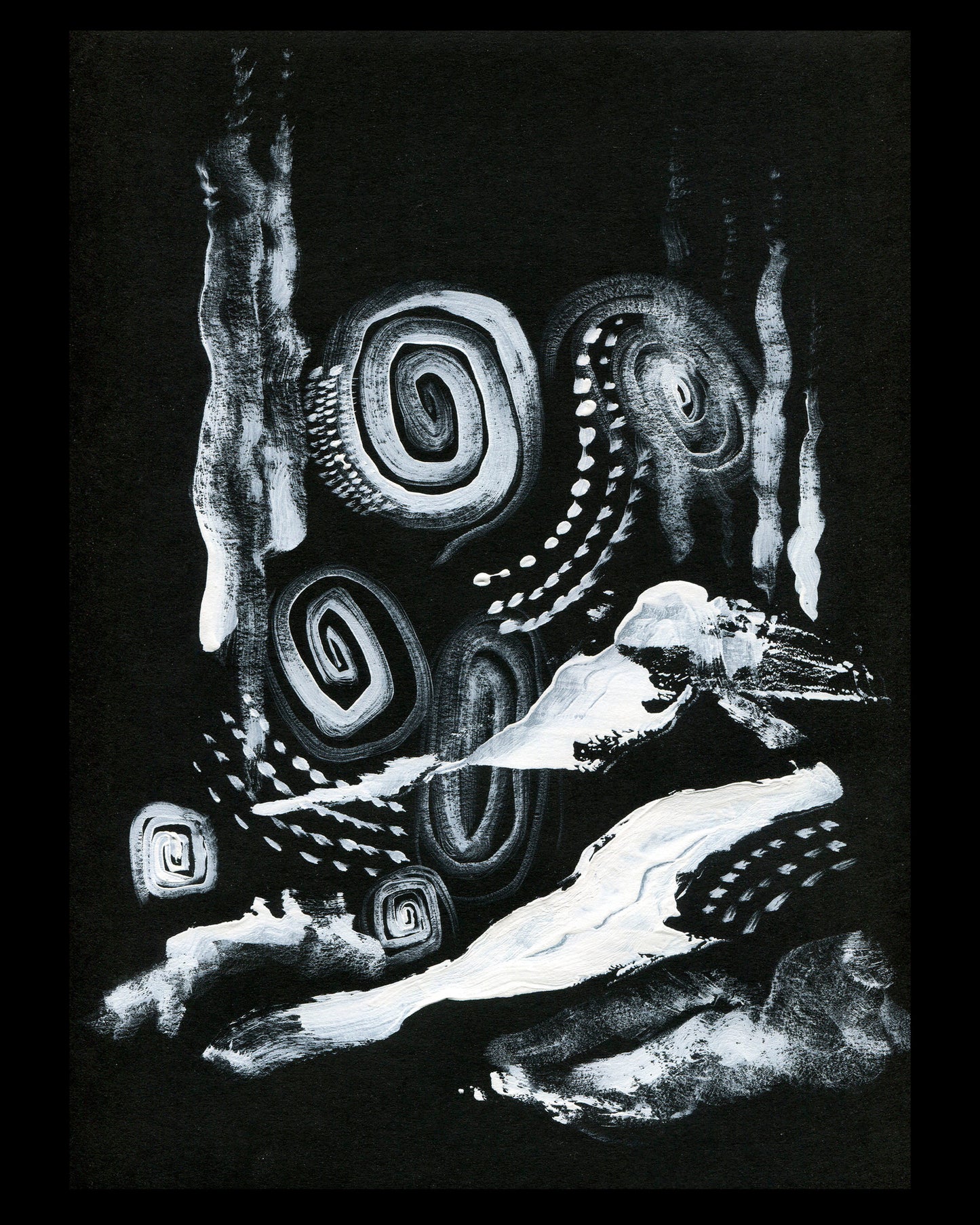 Smoking on the beach at night Print